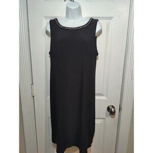 Scarlett Black Sleeveless Rhinestone & Beaded Collar Knee-Length Sheath Dress 12
